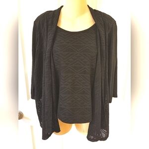 Notations Top with attached Cardigan